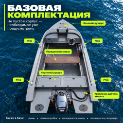 Лодка ПНД Парус 400 J с консолью, 4 м